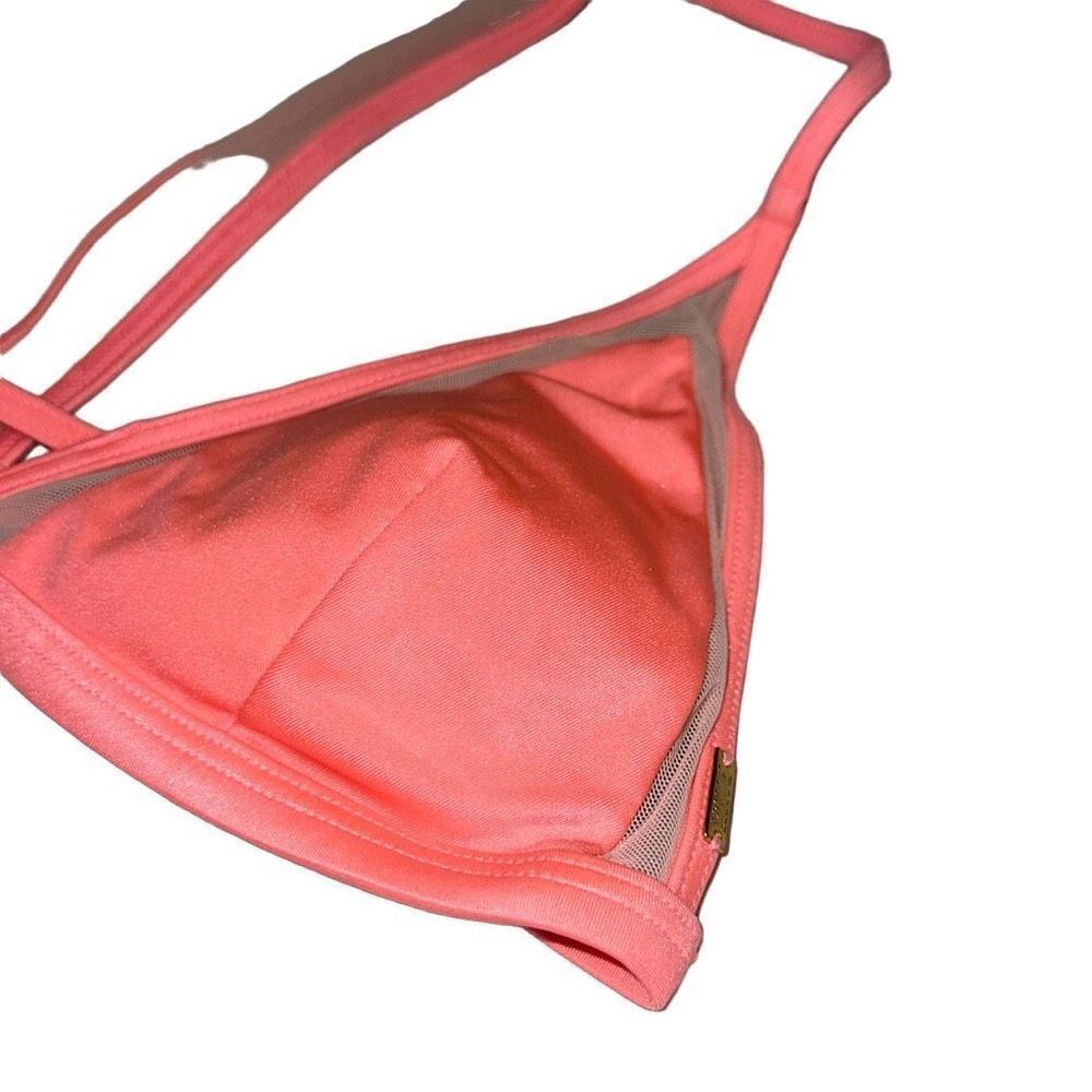 2018 Victoria’s Secret PINK sz Med sexy bright coral bikini swim top sheer hot - Picture 5 of 5